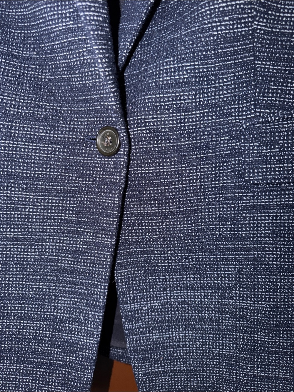 DKNY Navy Heathered Single-Button Blazer - Picture 4 of 6